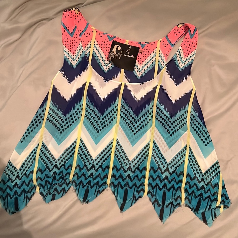 LF Chandelier Multicolor Sleeveless Crop Top